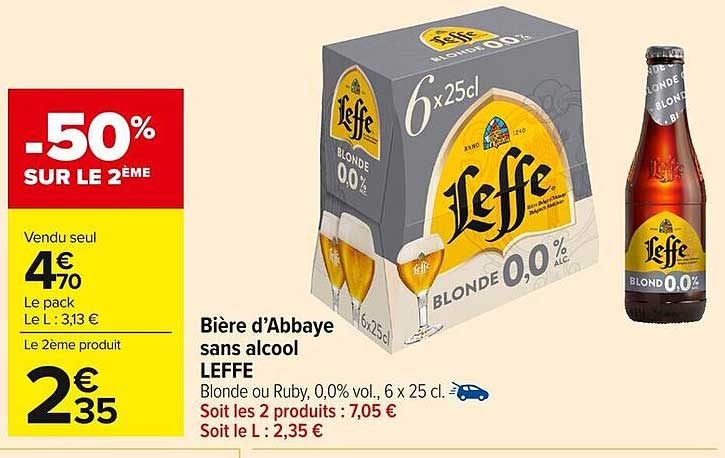 Bière d’Abbaye sans alcool LEFFE