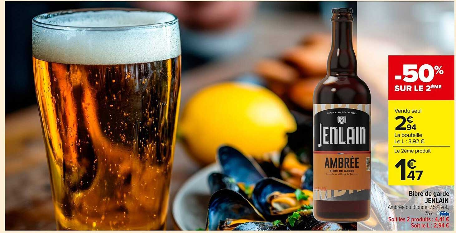 Bières de garde JENLAIN Ambre ou Blonde