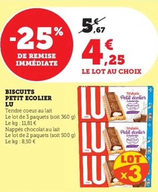 BISCUITS PETIT ECOLIER LU