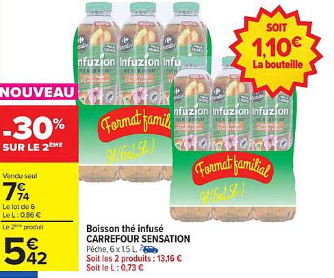 Boisson thé infusé CARREFOUR SENSATION