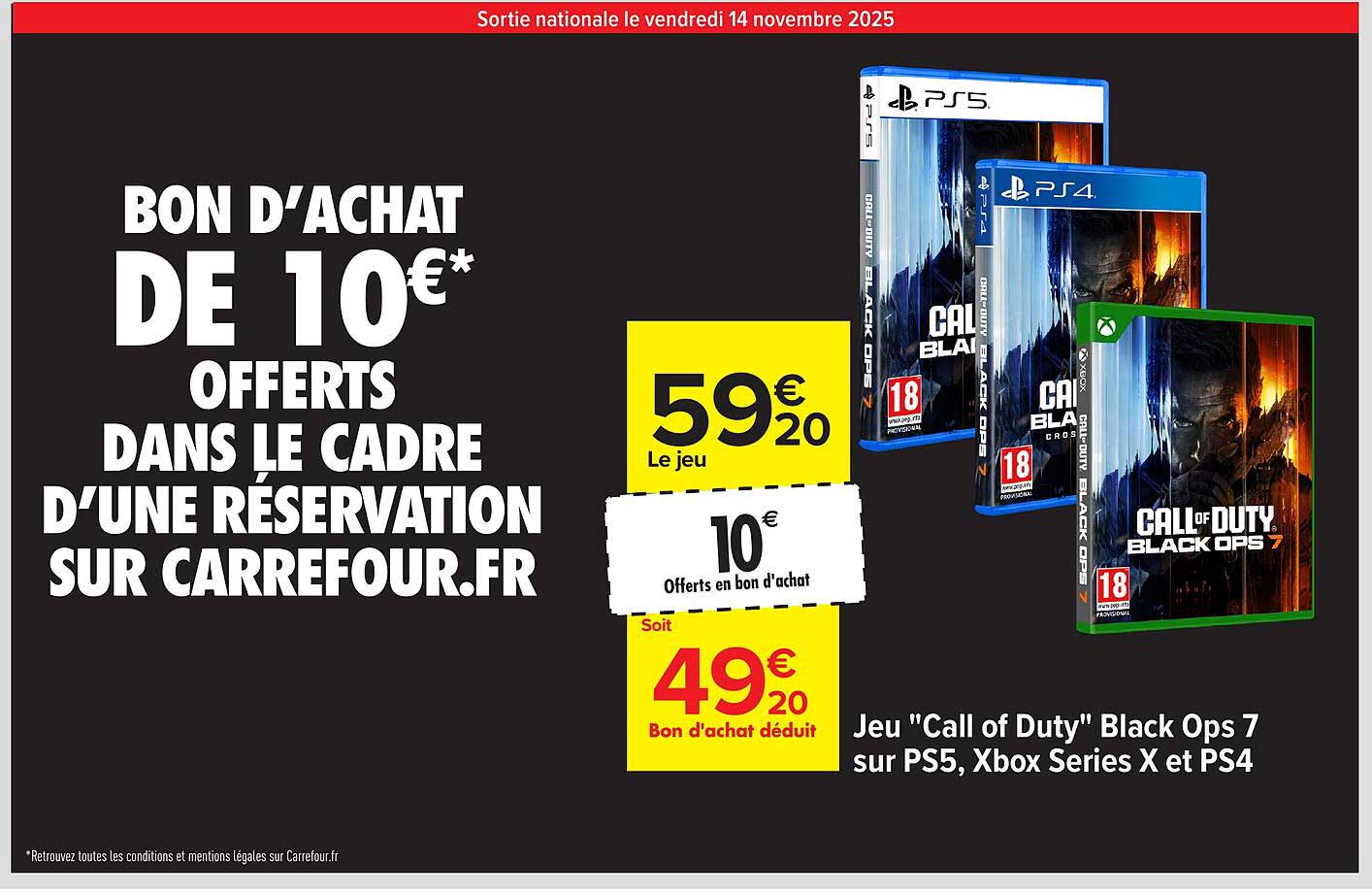 BON D'ACHAT DE 10€ OFFERTS DANS LE CADRE D'UNE RÉSERVATION SUR CARREFOUR.FR