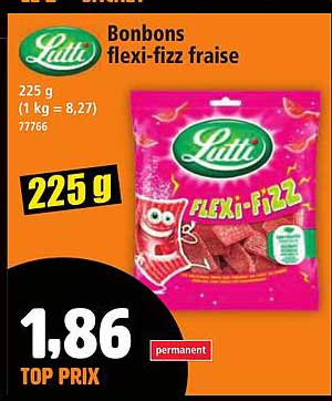 Bonbons flexi-fizz fraise