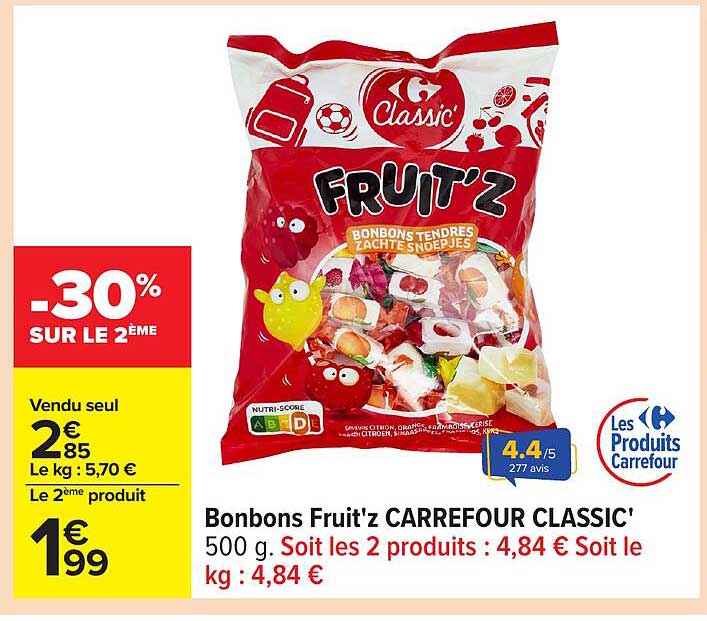 Bonbons Fruit'z CARREFOUR CLASSIC'