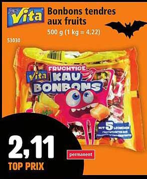 Bonbons tendres aux fruits