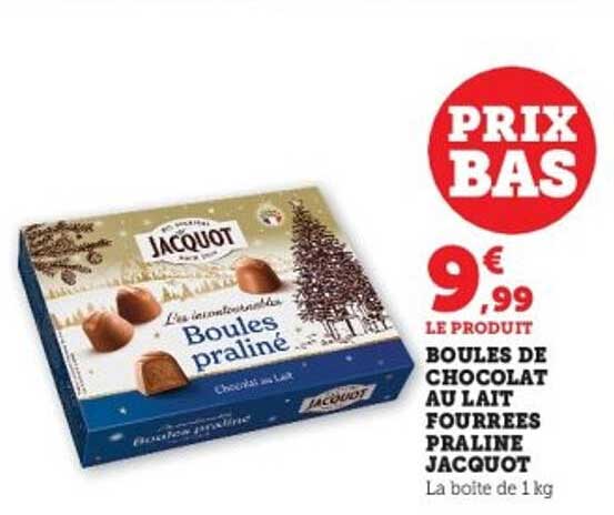 Boules de Chocolat au Lait Fourrées Praline Jacquot