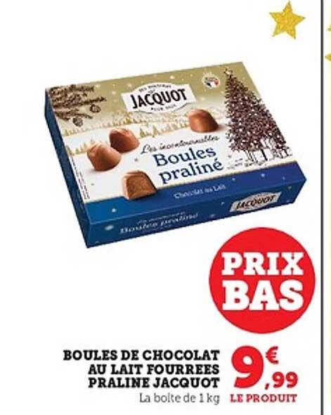 BOULES DE CHOCOLAT AU LAIT FOURRÉES PRALINE JACQUOT
