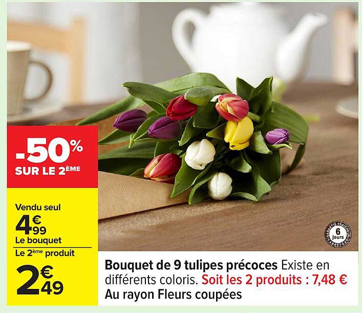 Bouquet de 9 tulipes précoces