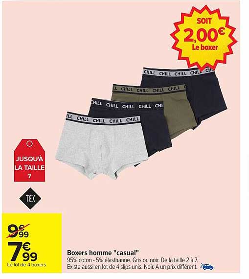 Boxers homme "casual"