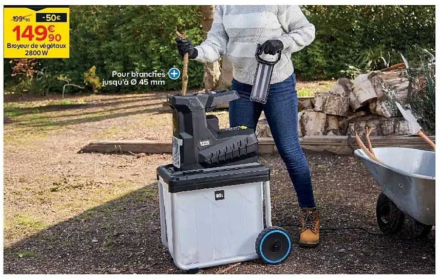 Broyeur de végétaux 2800 W