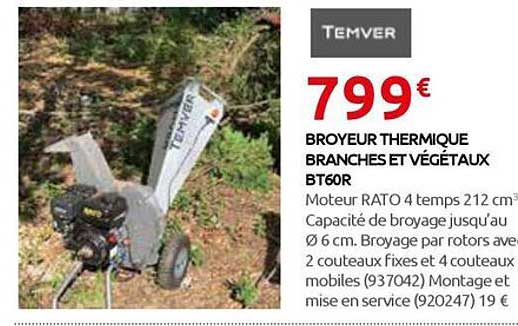 BROYEUR THERMIQUE BRANCHES ET VÉGÉTAUX BT60R