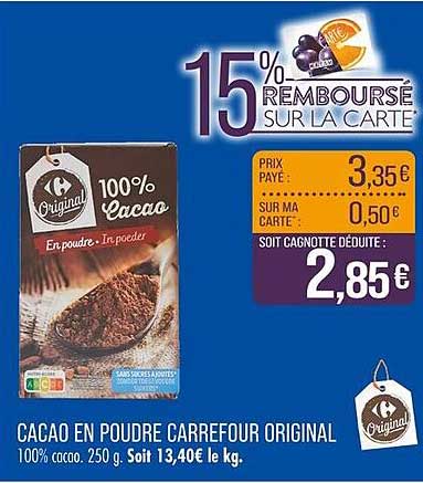 CACAO EN POUDRE CARREFOUR ORIGINAL