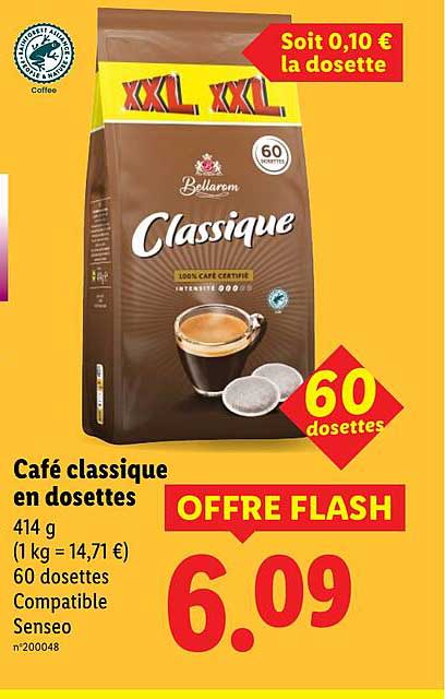 Café classique en dosettes