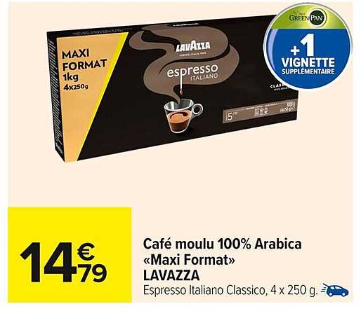 Café moulu 100% Arabica «Maxi Format» LAVAZZA
