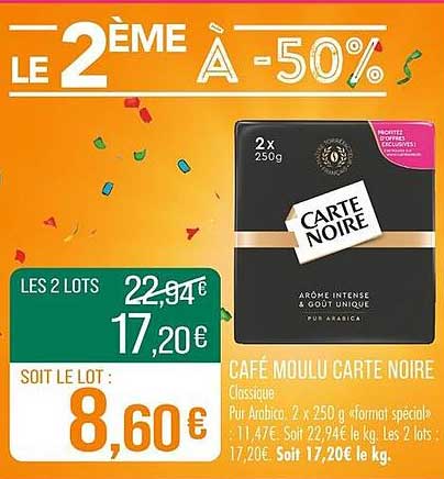 Café Moulu Carte Noire