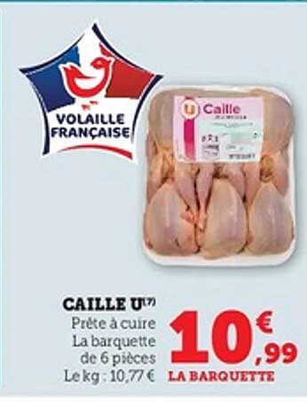 CAILLE U Prête à cuire