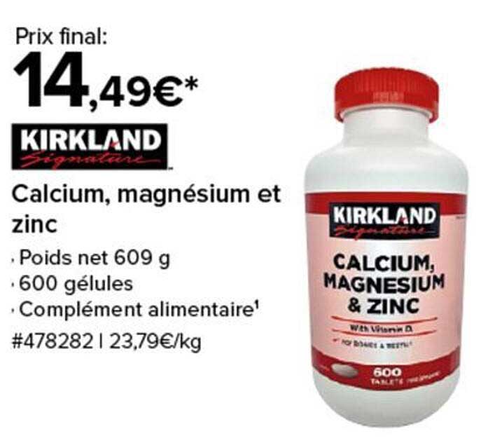 Calcium, magnésium et zinc