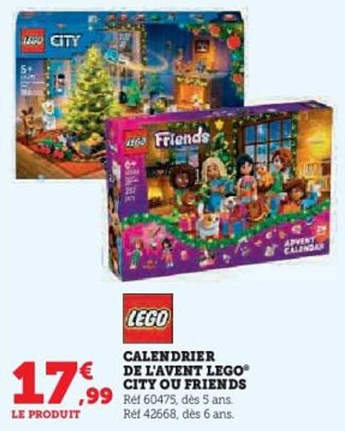 CALENDRIER DE L'AVENT LEGO® CITY OU FRIENDS