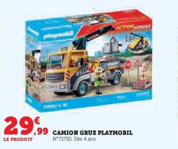 CAMION GRUE PLAYMOBIL N°71750. Dès 4 ans.