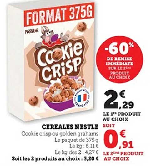Céréales NESTLÉ Cookie Crisp 375g