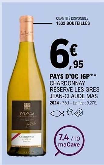 CHARDONNAY RÉSERVE LES GRES JEAN-CLAUDE MAS