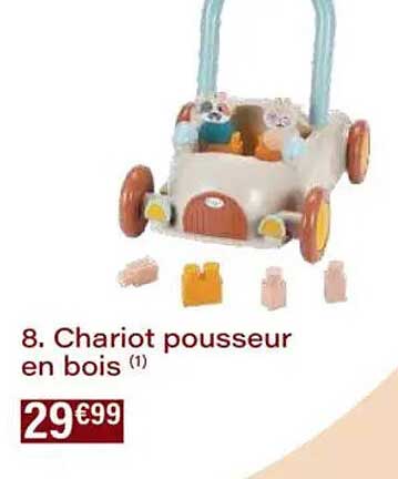 Chariot pousseur en bois