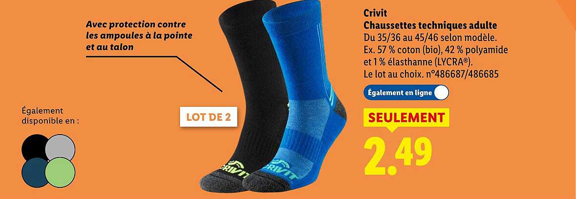 Chaussettes techniques adulte