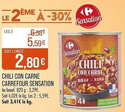 CHILI CON CARNE CARREFOUR SENSATION
