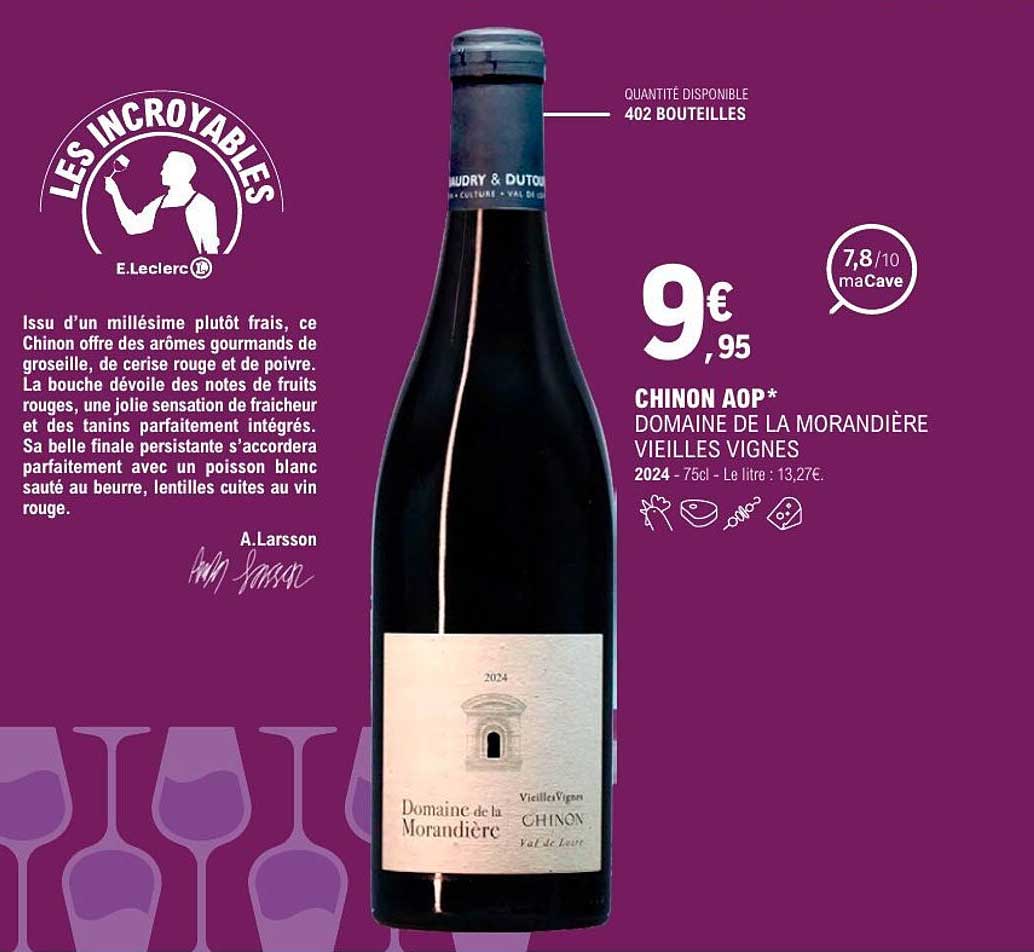 Chinon AOP* Domaine de la Morandière Vieilles Vignes