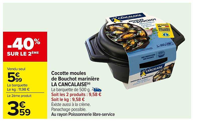 Cocotte moules de Bouchot marinière LA CANCALAISE