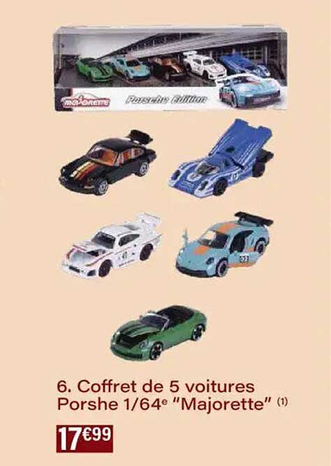 Coffret de 5 voitures Porsche 1/64è 'Majorette'