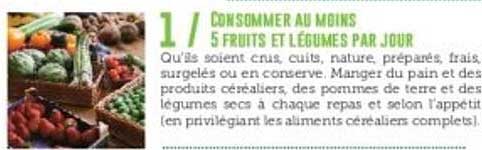 CONSUMER AU MOINS 5 FRUITS ET LÉGUMES PAR JOUR