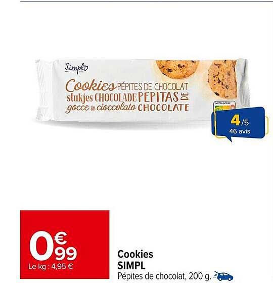 Cookies Pépetites de Chocolat SIMPL