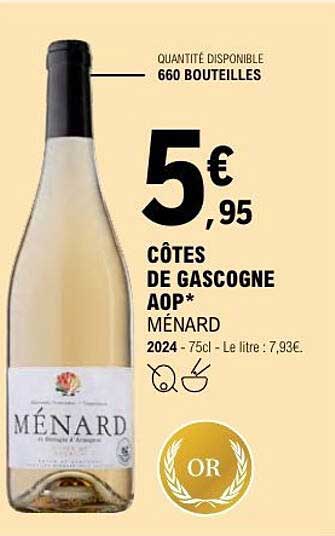 CÔTES DE GASCOGNE AOP* MÉNARD