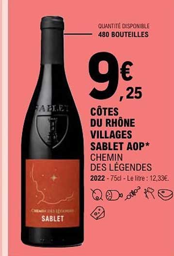 CÔTES DU RHÔNE VILLAGES SABLET AOP* CHEMIN DES LÉGENDES