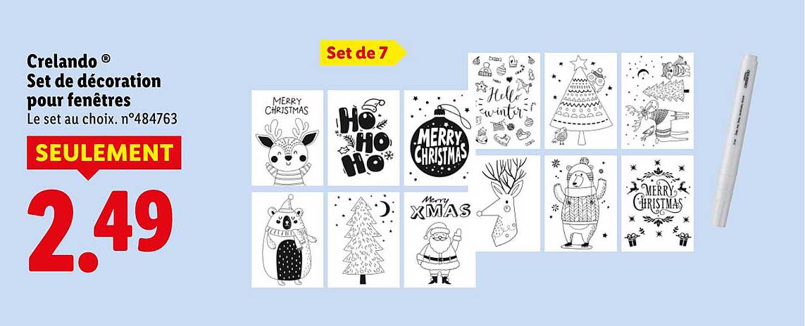 Crelando ® Set de décoration pour fenêtres