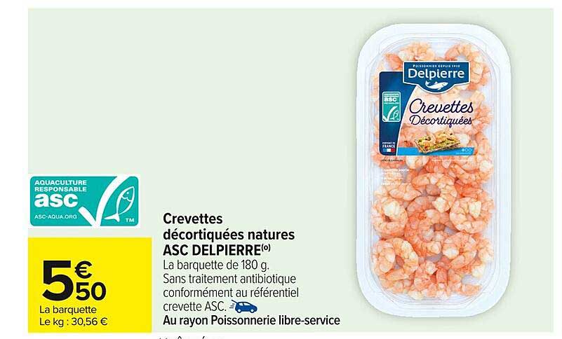 Crevettes décortiquées nature ASC DELPIERRE