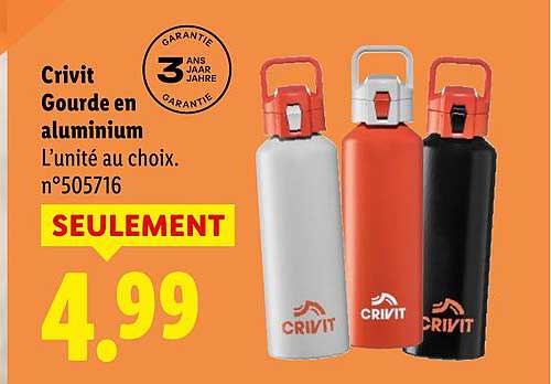 Crivit Gourde en aluminium