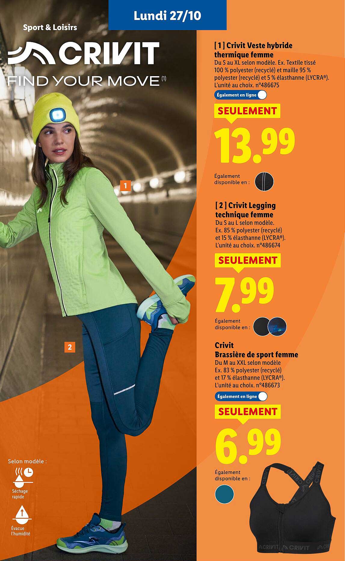 Crivit Veste hybride thermique femme