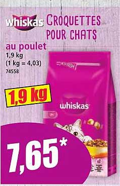 Croquettes pour chats Whiskas au poulet