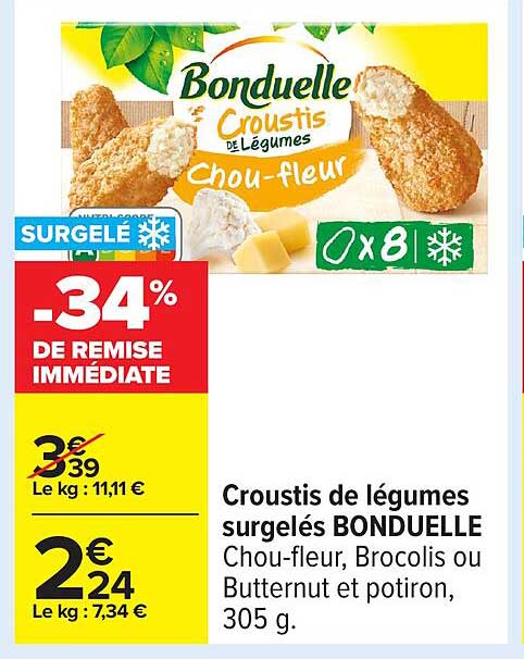 Croustis de légumes surgelés BONDUELLE