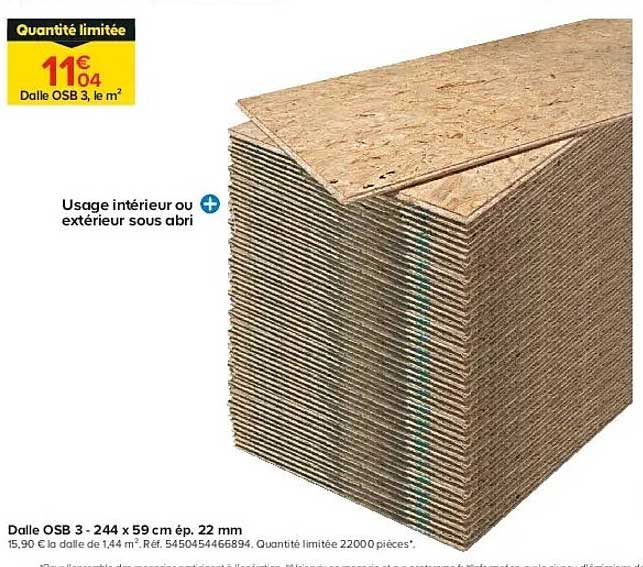 Dalle OSB 3, le m² à 11€04