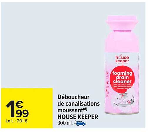 Déboucheur de canalisations moussant(d) HOUSE KEEPER 300 ml.
