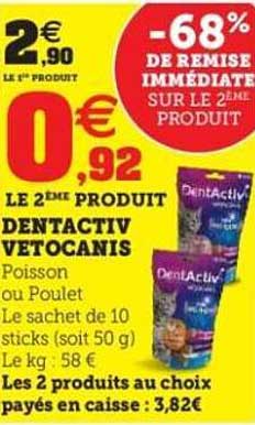 DENTACTIV VETOCANIS - 68% DE REMISE IMMÉDIATE SUR LE 2ÈME PRODUIT