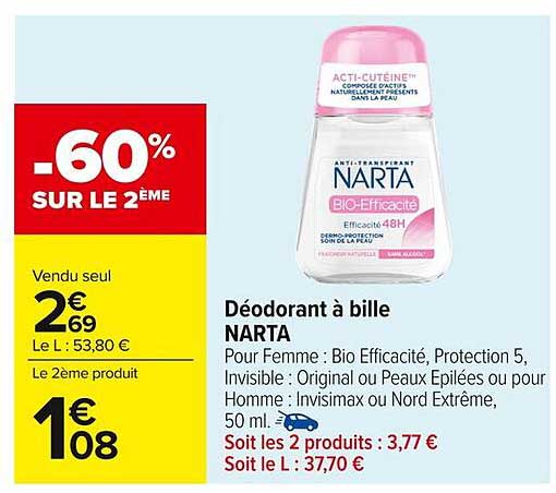 Déodorant à bille NARTA