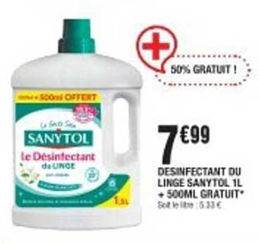 DESINFECTANT DU LINGE SANYTOL 1L + 500ML GRATUIT