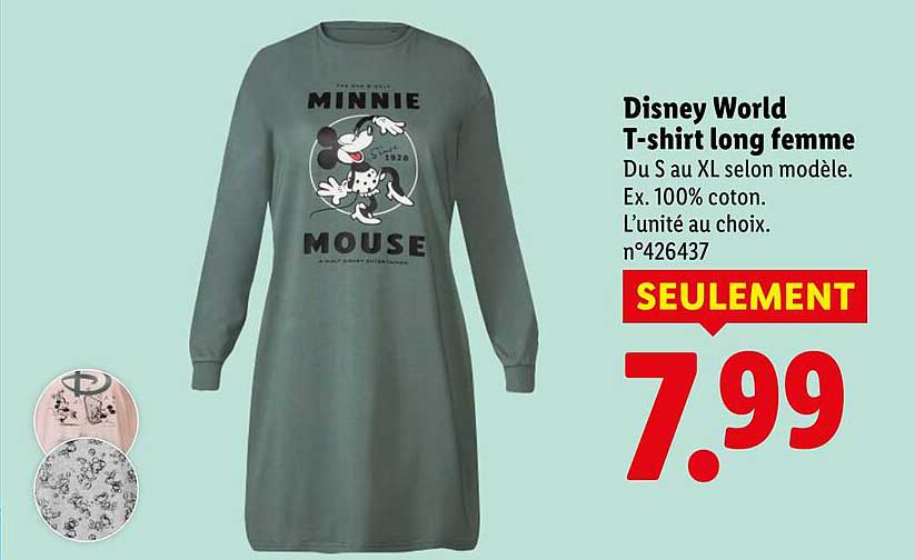 Disney World T-shirt long femme