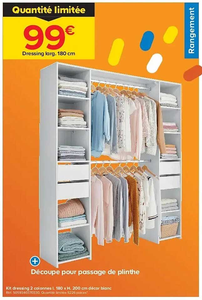 Dressing larg. 180 cm