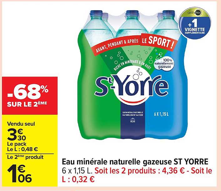 Eau minérale naturelle gazeuse ST YORRE