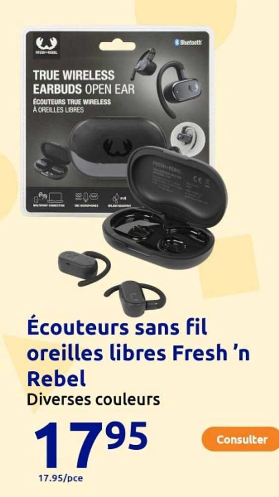 Écouteurs sans fil oreilles libres Fresh ’n Rebel