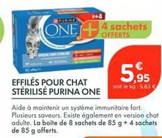 EFFILÉS POUR CHAT STÉRILISÉ PURINA ONE + 4 SACHETS OFFERTS